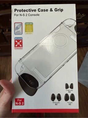 Protective Case & Grip for N-S 2 Console - Clear with Black Grips